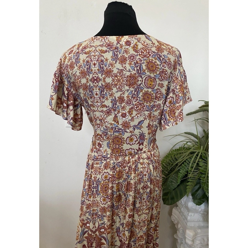 Sundance Faye Floral Flutter Sleeves High Low Hem Maxi Dress Size 4 EUC! $158 - Picture 6 of 10